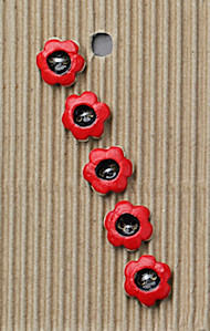 Red & Black Flower Buttons - L561