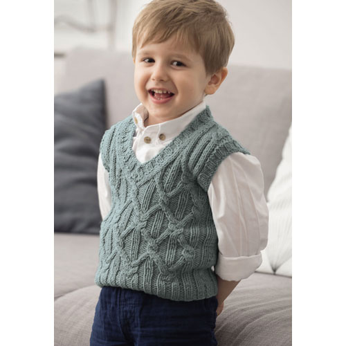 Lana Grossa Cool Big Wool - Infants Vest Knitting Pattern 0117