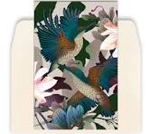 Kingfishers and Floral Greeting Card