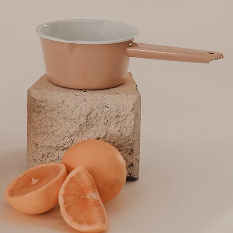 Dishy Enamelware - 14cm Milk Pan - Clay