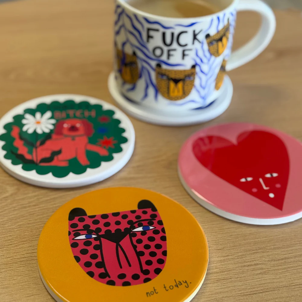 Not Today - Ceramic Coaster- Studio Soph