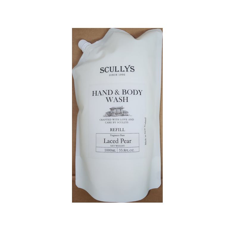 Scullys Laced Pear Hand & Body Wash Gel 1L Refill pack