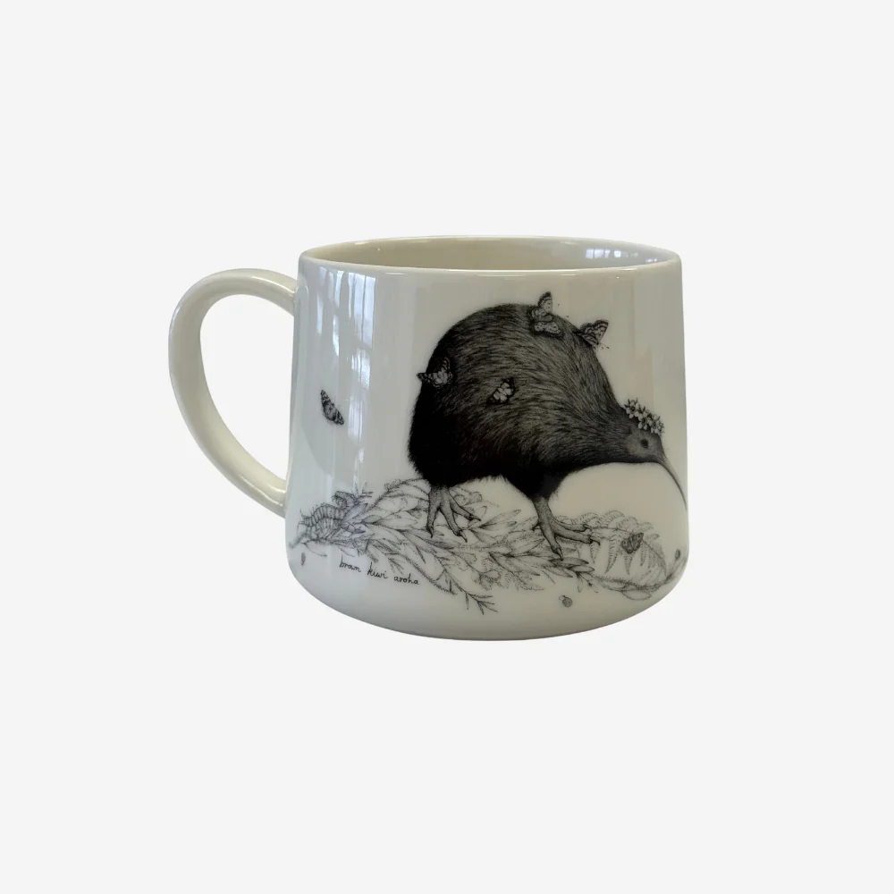 Cup - Walking with Aroha - Brown Kiwi - Katy Hayward Art