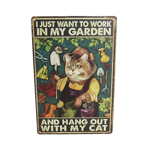 Art Tin - Garden with my cat