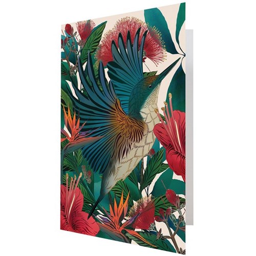 Art Card - Kotare and Pohutukawa - A4 - by Flox