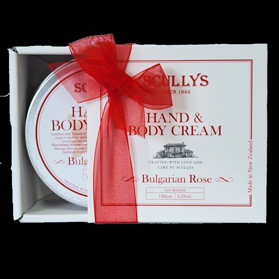 Scullys Bulgarian Rose Hand and Body Cream - Boxed