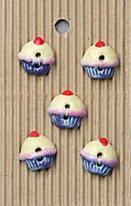 Small Blue Cupcake Buttons - L526