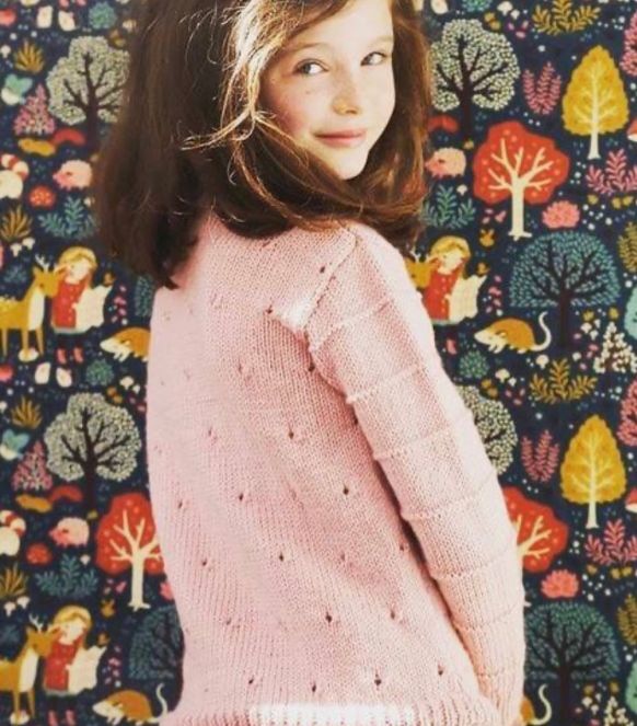 Eyelet Jumper - Childs Jumper Knitting Pattern - Touch Yarns 123
