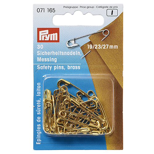 Prym Safety Pins - Brass with coil - 30pc