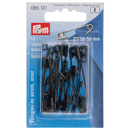 Prym Safety Pins - Black with coil