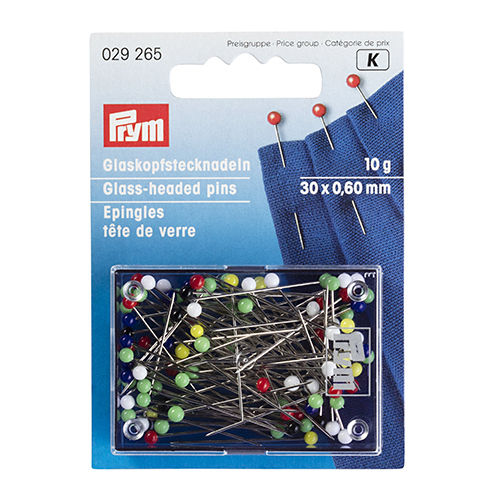 Prym Glass Headed Pins - 0.6 x 30mm