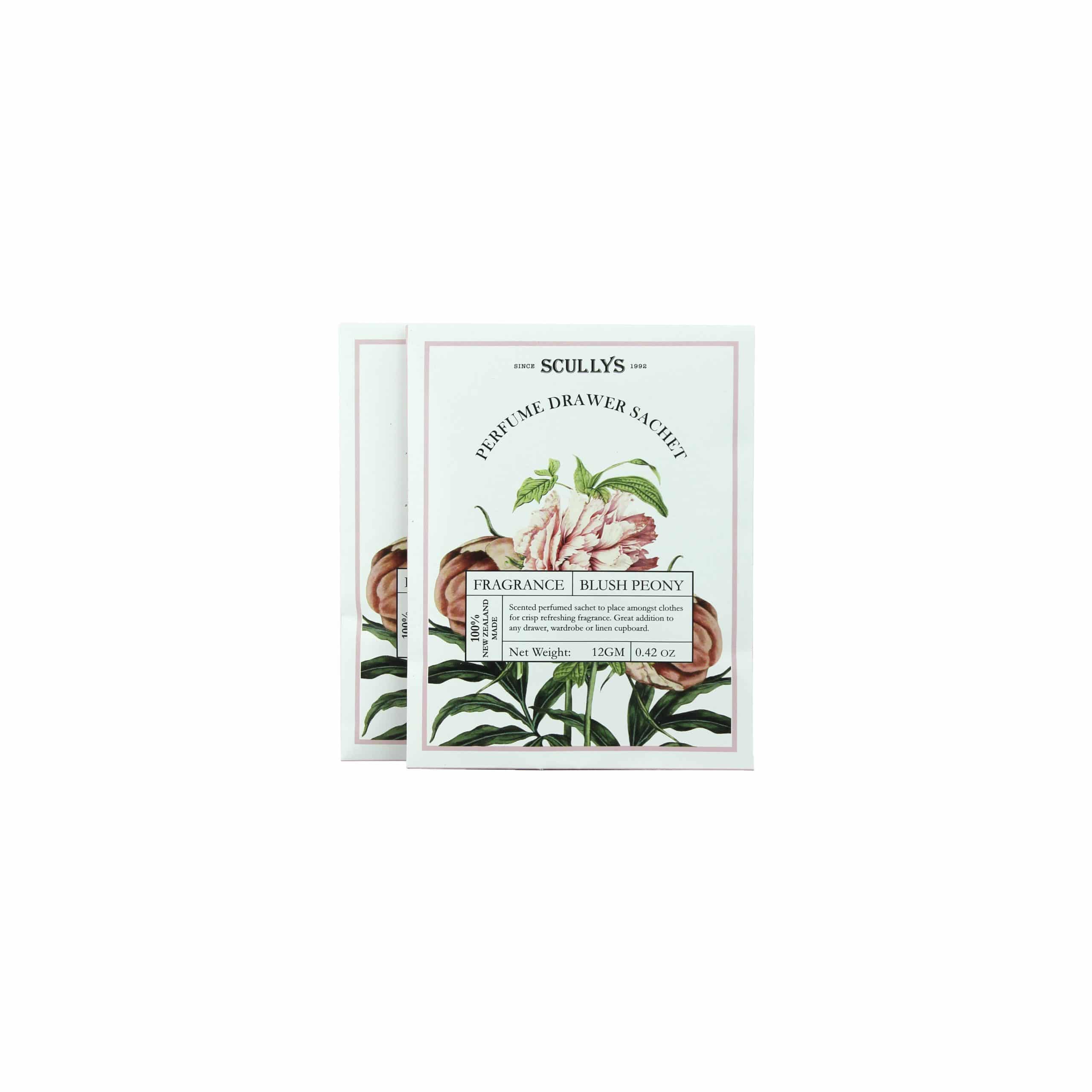 Scullys Blush Peony Scented Drawer Sachet - twin pack