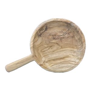 Organic teak Round Platter with Handle - 40cm