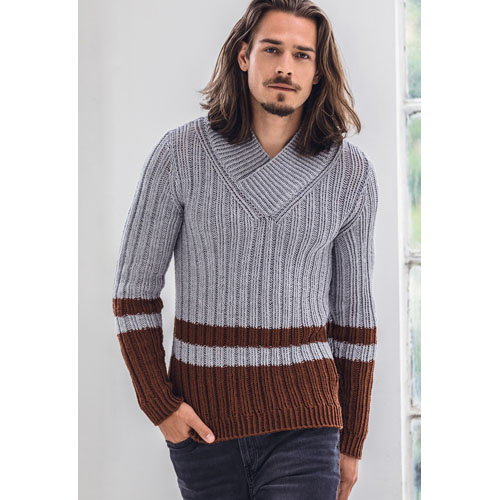 Lana Grossa Cool Wool Big - Mens Pullover - Knitting Pattern 0157