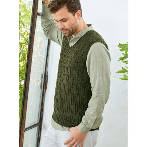 Cool Wool Mens Slipover - Knitting Pattern - Lana Grossa 020
