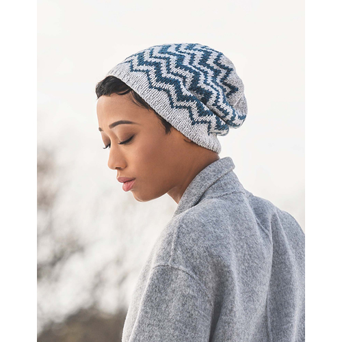 Springfield Chevron Hat- Blue Sky Fibers - Knitting Pattern 047