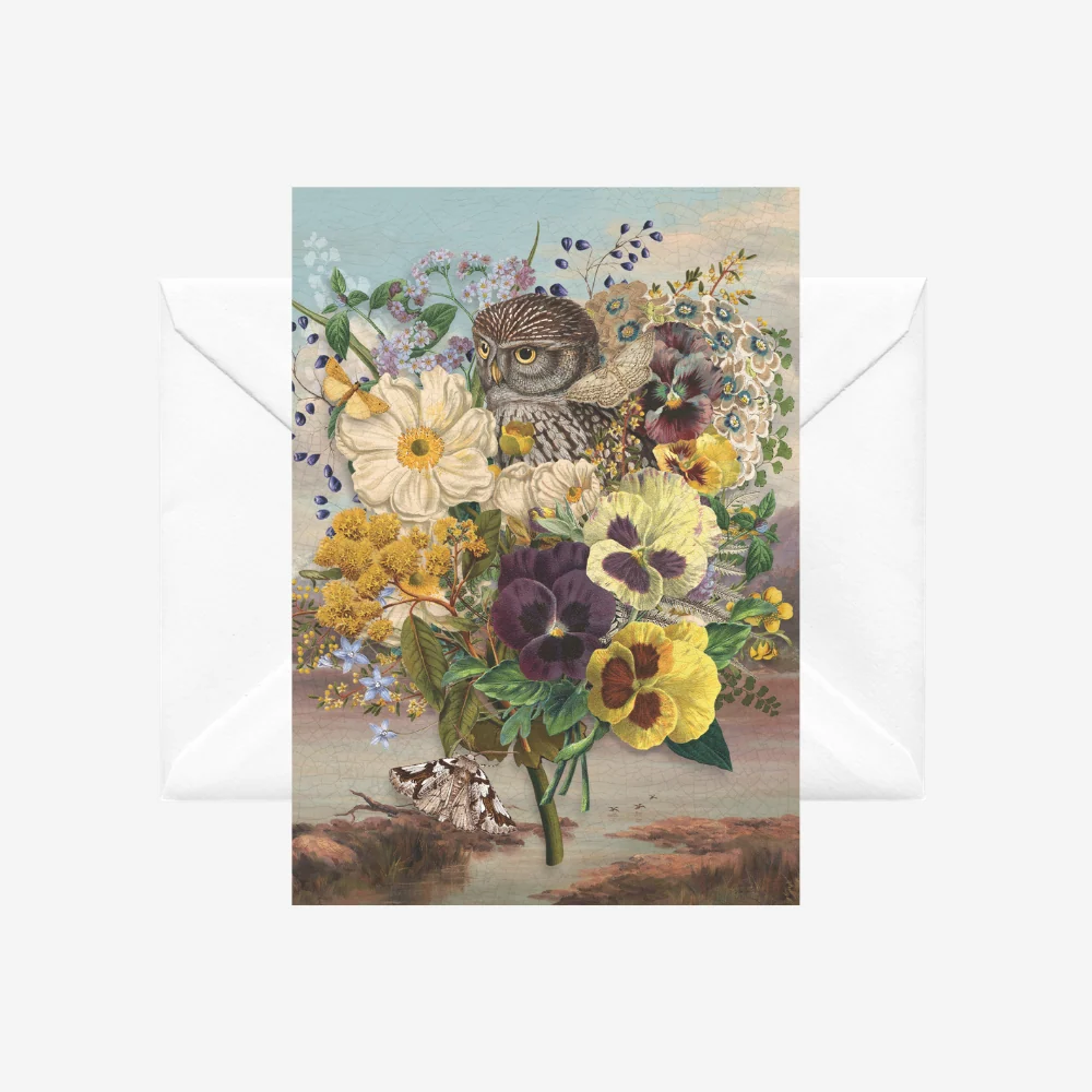 Vintage Ruru - Greeting Card - by Tanya Wolfkamp