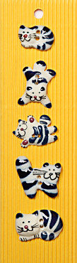 Stripy Yoga Cat Buttons - Incomparable Buttons - L36