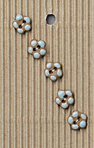 Aqua Brown Dainty Flowers - Incomparable Buttons - L556