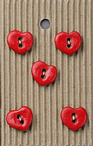 Mini Red Hearts - Incomparable Buttons- L559