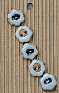 Blue Brown Flowers - Incomparable Buttons - L564