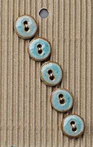 Small Round Aqua Brown - Incomparable Buttons - L574