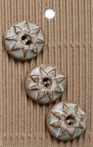 Aqua Brown Stars - Incomparable Buttons - L596