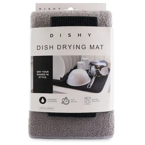 Dishy Dish Drying Mat -Grey