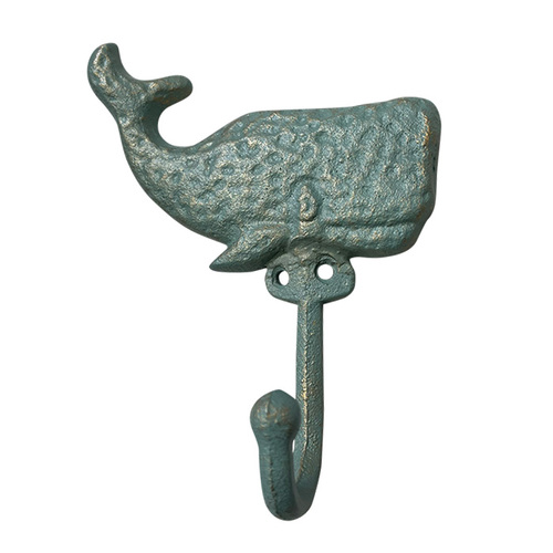 Whale - Cast Iron Hook - Verdigris Green