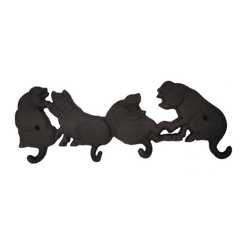 Four Pigs - Decorative Cast Iron Hook