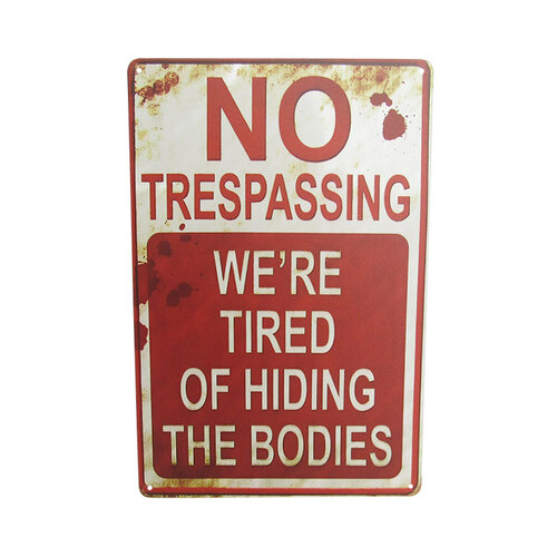 Art Tin Sign - Missing Bodies