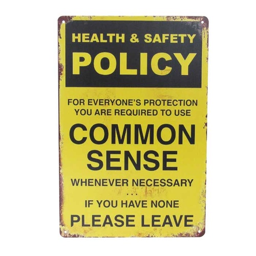 Art Tin Sign - Common Sense Policy