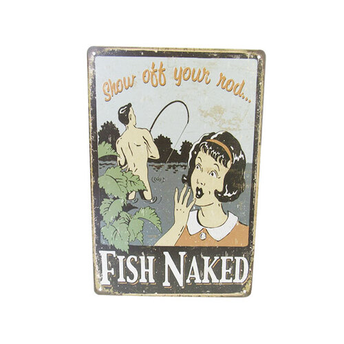 Art Tin Sign - Fish Naked