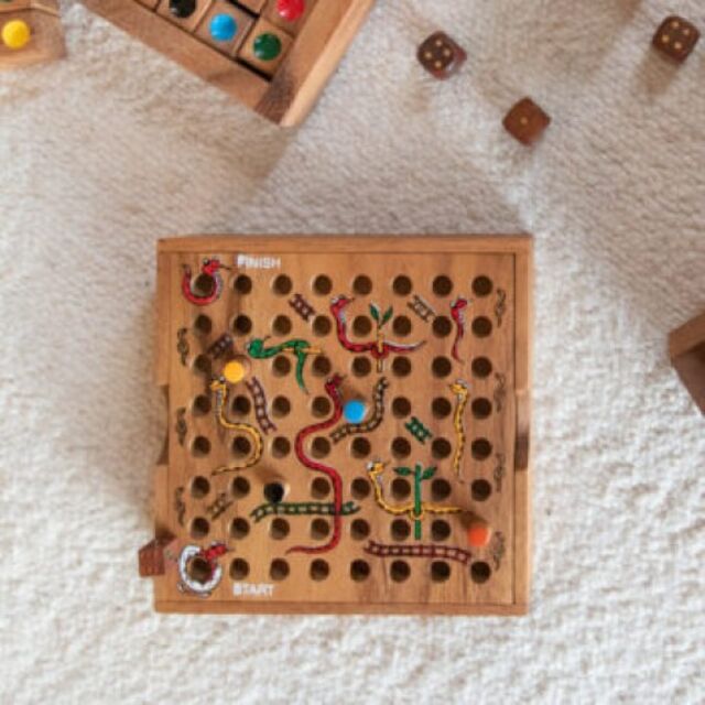 Snakes & Ladders wooden game - Trade Aid (NZ)