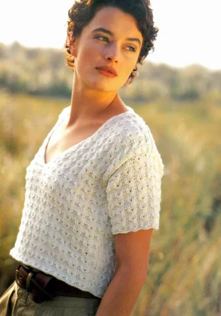 C603 V Neck Cable Top Knitting Pattern
