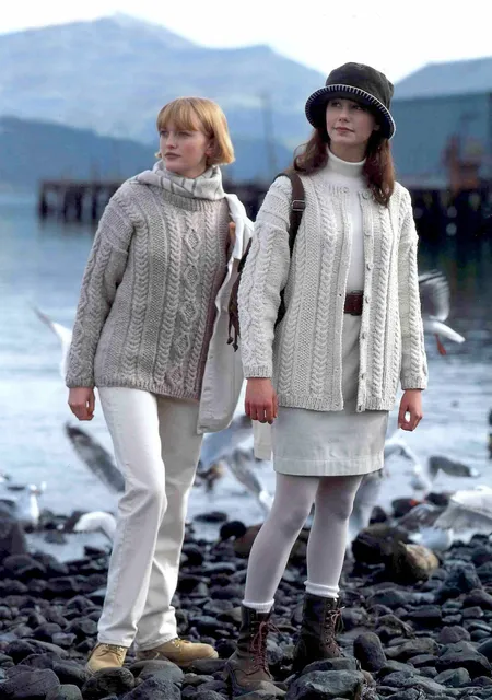 C609 Cabled Sweater and Cardigan Knitting Pattern