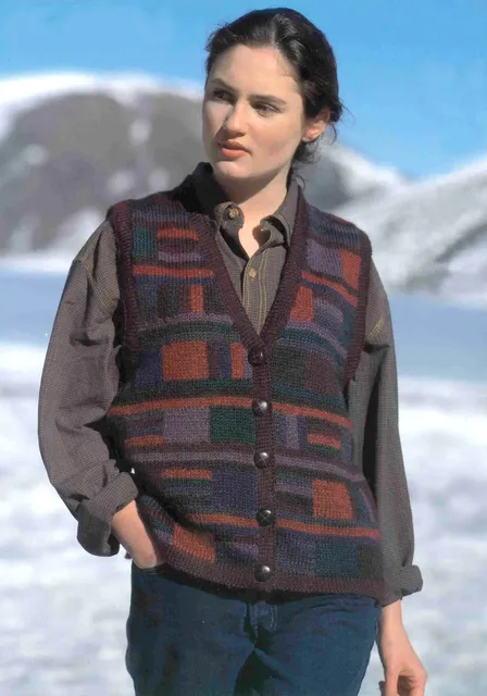 C616 Striped V Neck Tunic Knitting Pattern
