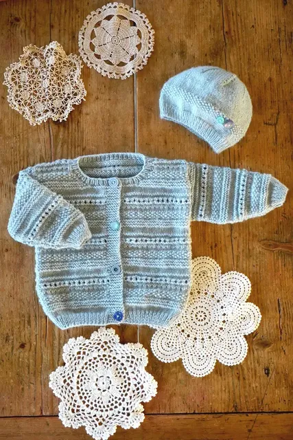 Bc105 Carmel Cardi and Hat Knitting Pattern