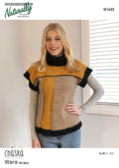 Naturally N1653 Chaska   Womens Vest - Knitting Pattern