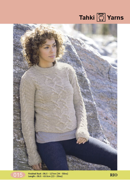 015 Naturally Tahki Cable Jumper - Knitting Pattern