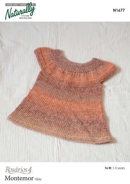 N1677 Childs Tunic Dress - 10/12 ply - knitting pattern