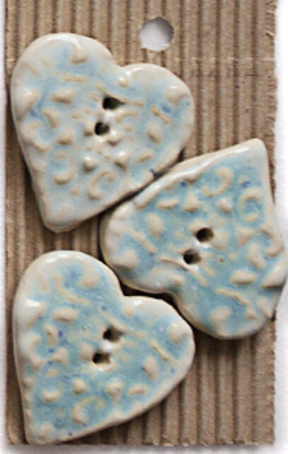 Aqua Heart Buttons - L483