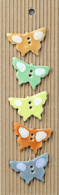 Multi Coloured Butterfly Buttons - L17