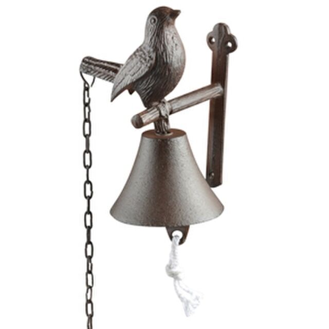 Cast Iron Door Bell - Bird and Chain