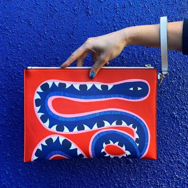 Bag - Two Headed Snake - Large Clutch - Studio Soph
