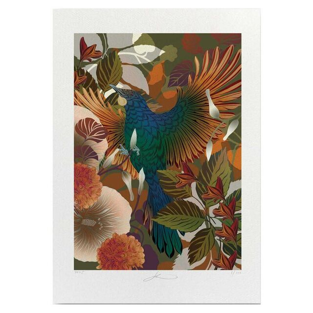 Autumnal Tui - Print - Unframed A4 - by Flox