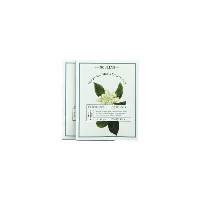 Scullys White Gardenia Perfumed Drawer Sachets - twin pack