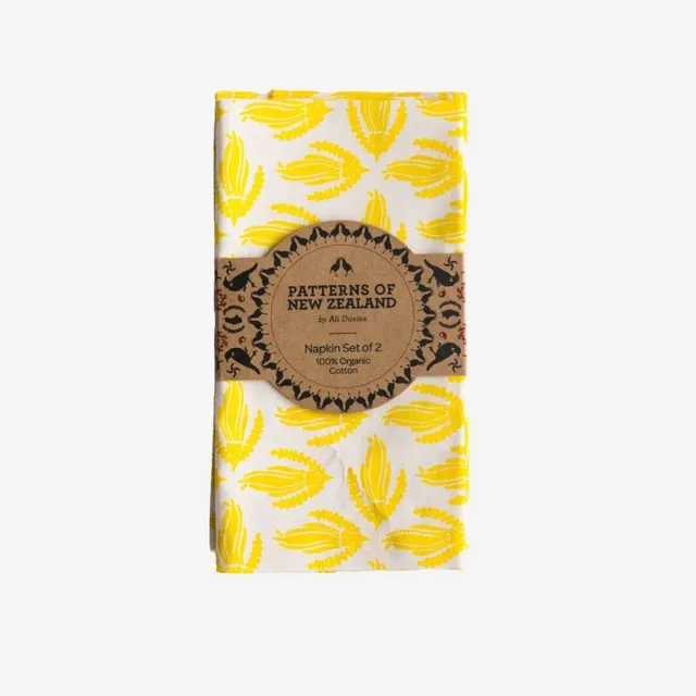 Napkins - Kowhai - Cotton set of 2 - Ali Davies
