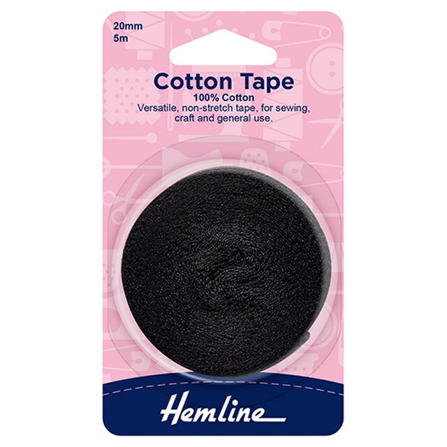 Cotton Tape - Black - Hemline