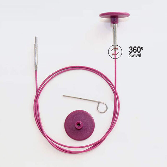 Knit Pro Interchangeable Cable - 360 Swivel - purple